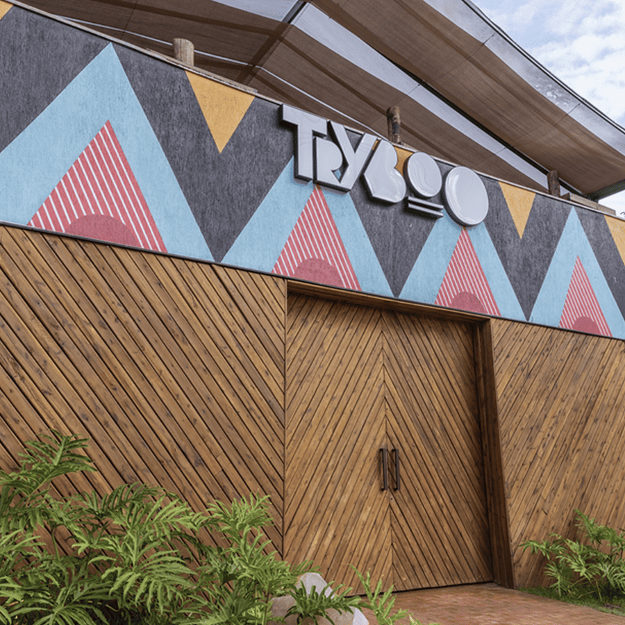 Visão do espaço de festas Tryboo